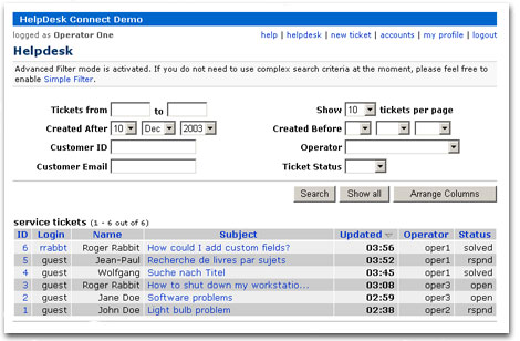 web based help desk